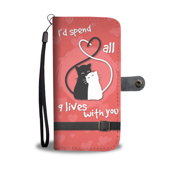 Cat Quotes Design I'd Spend All Nine Lives With You