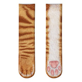 New 3D Print Adult Animal Paw Socks Unisex Crew Cat Long Stocks Elastic Breathable Sock Dog Horse Zebra Pig Cat Paw