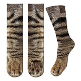 New 3D Print Adult Animal Paw Socks Unisex Crew Cat Long Stocks Elastic Breathable Sock Dog Horse Zebra Pig Cat Paw