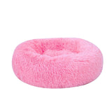 Round Pet Bed Cat Dog Winter Warm Sleeping House Washable long plush Dog Kennel Cat Bed Kennel Nest Foldable Puppy Cushion Mat