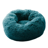 Round Pet Bed Cat Dog Winter Warm Sleeping House Washable long plush Dog Kennel Cat Bed Kennel Nest Foldable Puppy Cushion Mat