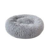 Round Pet Bed Cat Dog Winter Warm Sleeping House Washable long plush Dog Kennel Cat Bed Kennel Nest Foldable Puppy Cushion Mat