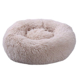 Round Pet Bed Cat Dog Winter Warm Sleeping House Washable long plush Dog Kennel Cat Bed Kennel Nest Foldable Puppy Cushion Mat