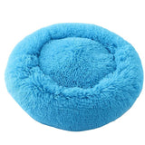 Round Pet Bed Cat Dog Winter Warm Sleeping House Washable long plush Dog Kennel Cat Bed Kennel Nest Foldable Puppy Cushion Mat