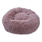 Round Pet Bed Cat Dog Winter Warm Sleeping House Washable long plush Dog Kennel Cat Bed Kennel Nest Foldable Puppy Cushion Mat