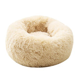 Round Pet Bed Cat Dog Winter Warm Sleeping House Washable long plush Dog Kennel Cat Bed Kennel Nest Foldable Puppy Cushion Mat