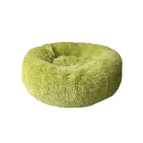 Round Pet Bed Cat Dog Winter Warm Sleeping House Washable long plush Dog Kennel Cat Bed Kennel Nest Foldable Puppy Cushion Mat