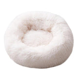 Round Pet Bed Cat Dog Winter Warm Sleeping House Washable long plush Dog Kennel Cat Bed Kennel Nest Foldable Puppy Cushion Mat