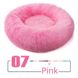 Round Plush Cat Bed House Cat Mat Winter Warm Sleeping Cats Nest Soft Long Plush Dog Basket Pet Cushion Portable Pets Supplies